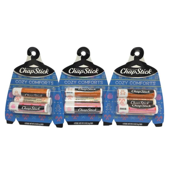 Chapstick Other - 3 Pk (12 Sticks) Chapstick Cozy Comforts Moisturizing Lip Care Limited Edition